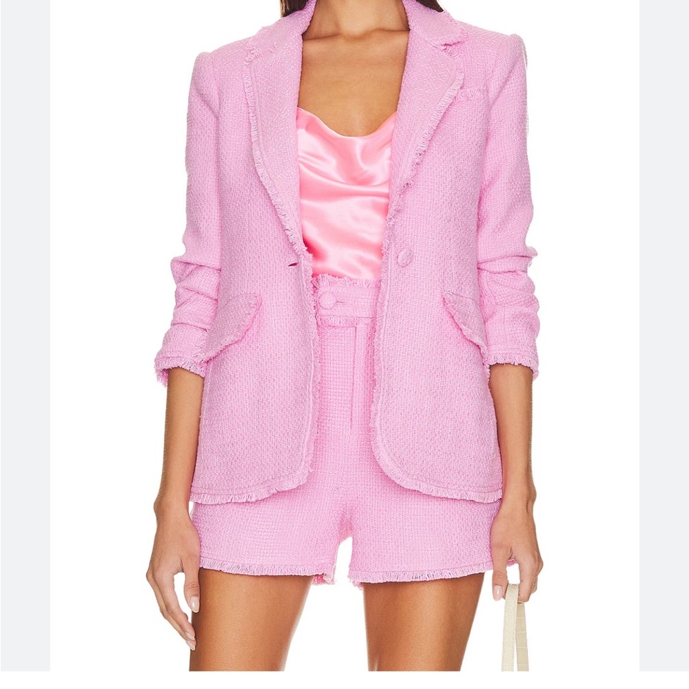 Khloe blazer Pink boucle CINQ A SEPT hard to find, excellent condition